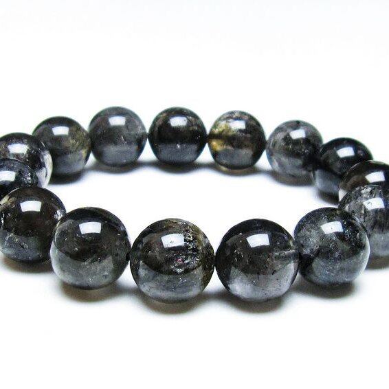 エレスチャルクォーツ ブレスレット 14mm ブラックエレスチャル 一点物  おまかせ便 111-37845