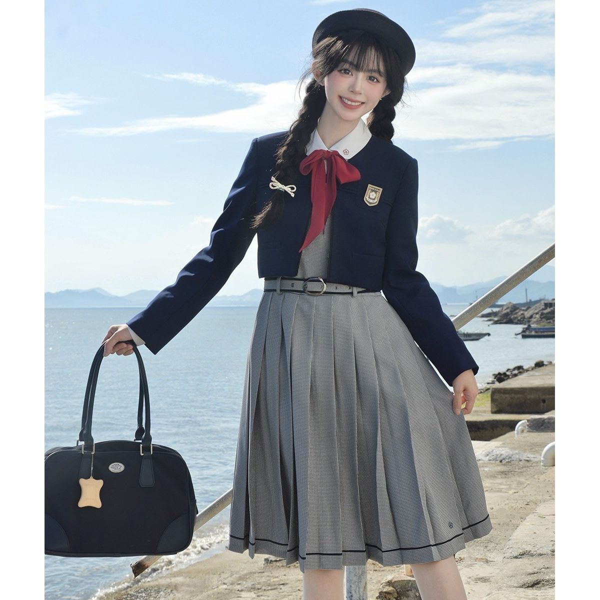 灯台の帰り道 〜グレンチェックプリーツ制服セット〜：トップス