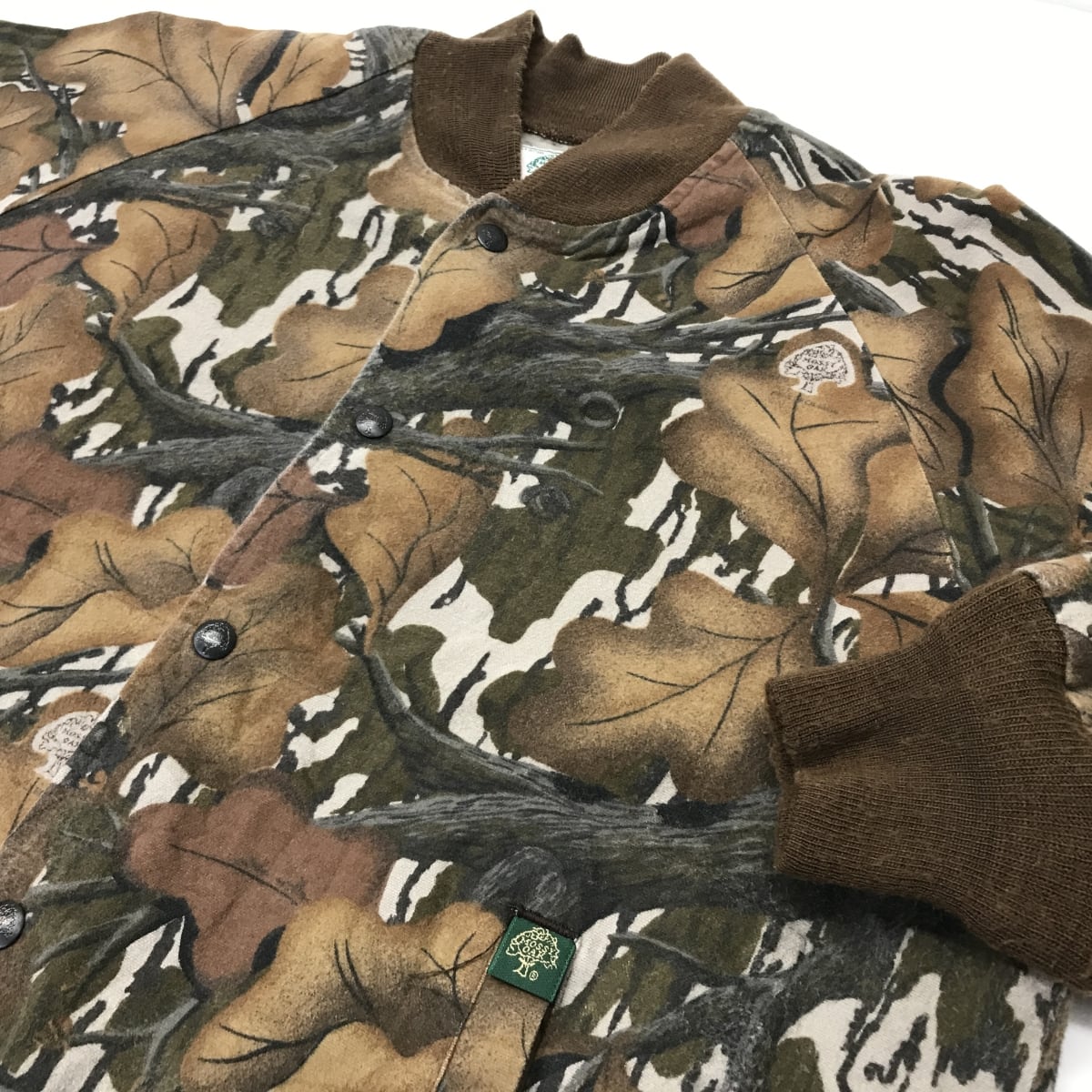 90s　USA製　MOSSY OAK　ビンテージ　スウェット　迷彩　落ち葉　枯葉