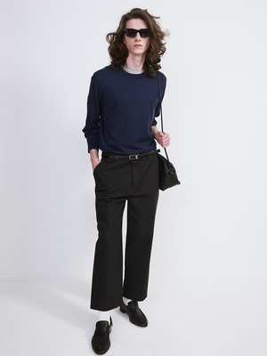 [RECTO][MEN] BUTTON FLY CROP PANTS (BLACK) 正規品 韓国ブランド 韓国通販 韓国代行 韓国ファッション レクト メンズ 日本 店舗