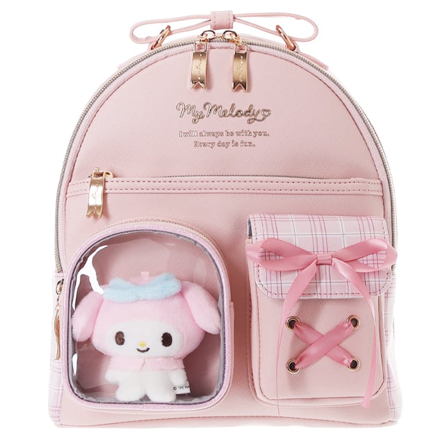 253337】サンリオ合皮チェック2ポケットぬい付ミニD | AXCIS