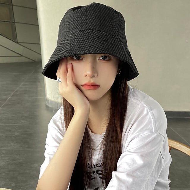 ハット レディース バケットハット バケハ こなれ感 美人 シック シンプル トレンド おしゃれ カジュアル かわいい ブラック/シャンパンゴールド
