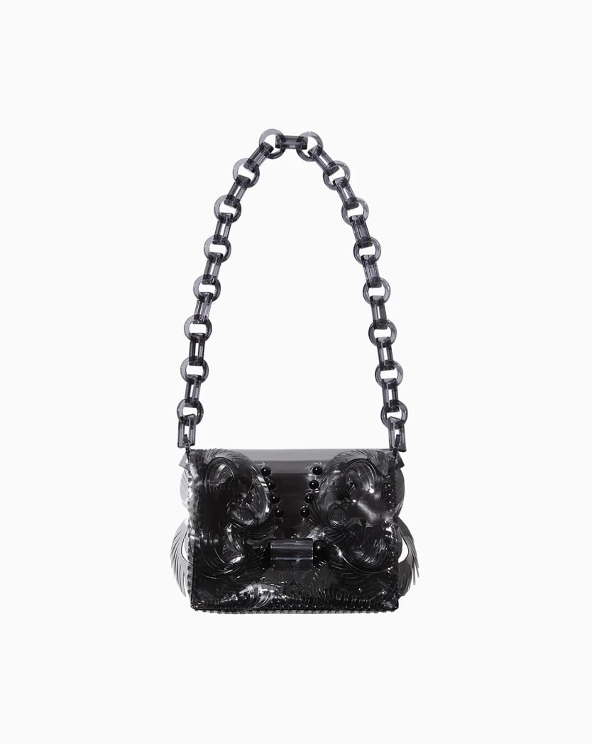 【23SS】Mame Kurogouchi マメクロゴウチ / Transparent Sculptural Mini Chain Bag -  black | TRENTオンラインショップ　(福岡市セレクトショップ) powered by BASE