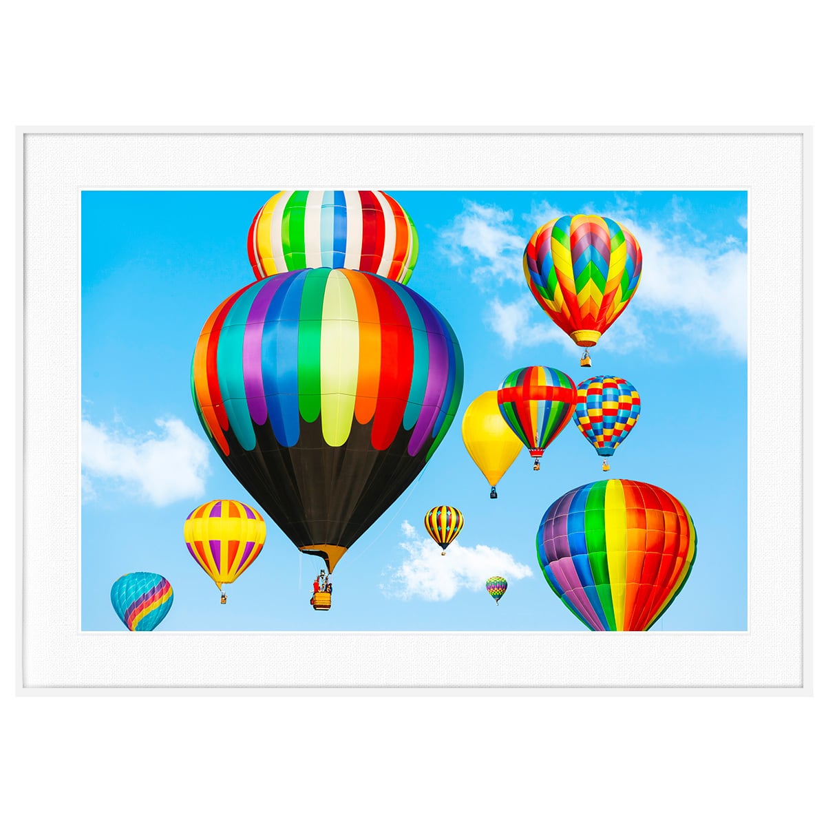 カラフルな写真 気球 インテリアアートポスター額装 AS2027