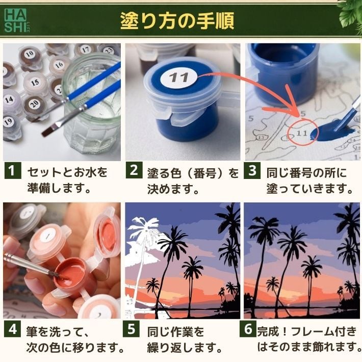 数字 塗り絵『パリの花屋』フレーム無し（キャンバスのみ） ナンバー