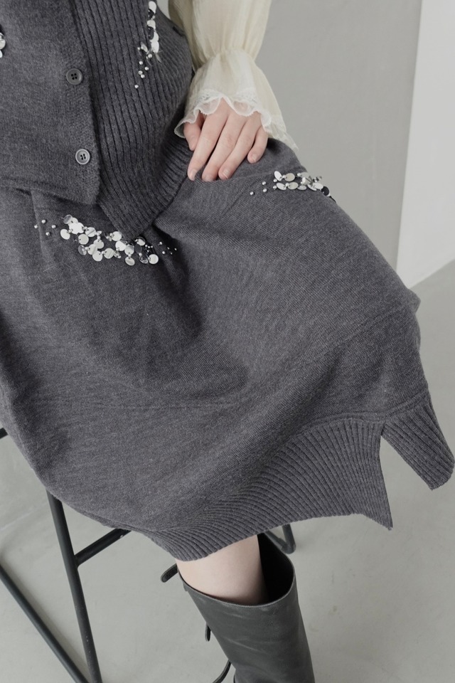 （select）ビーズ付きニットSETUP