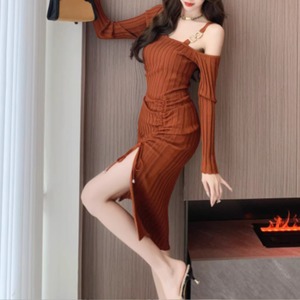 3色／アシメショルダードロストワンピ ・12319