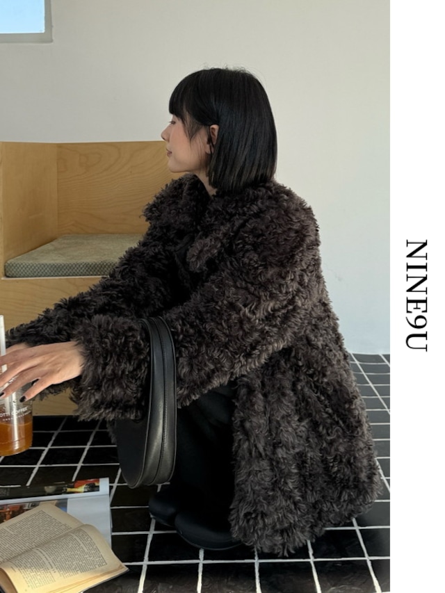 boa oversize high-end fluffily coat【NINE9606】
