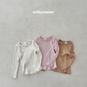 韓国子供服 / 26Autumn / 〖取寄〗milkpowder / もっちりTシャツ / 女子服 *XS~JS*