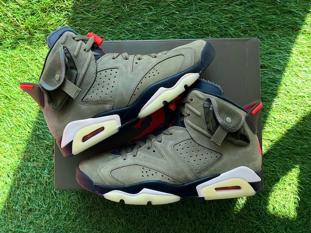 NIKE × TRAVIS SCOTT AIR JORDAN 6 RETRO SP MEDIUM OLIVE CN1084-200 26.5cm 66472