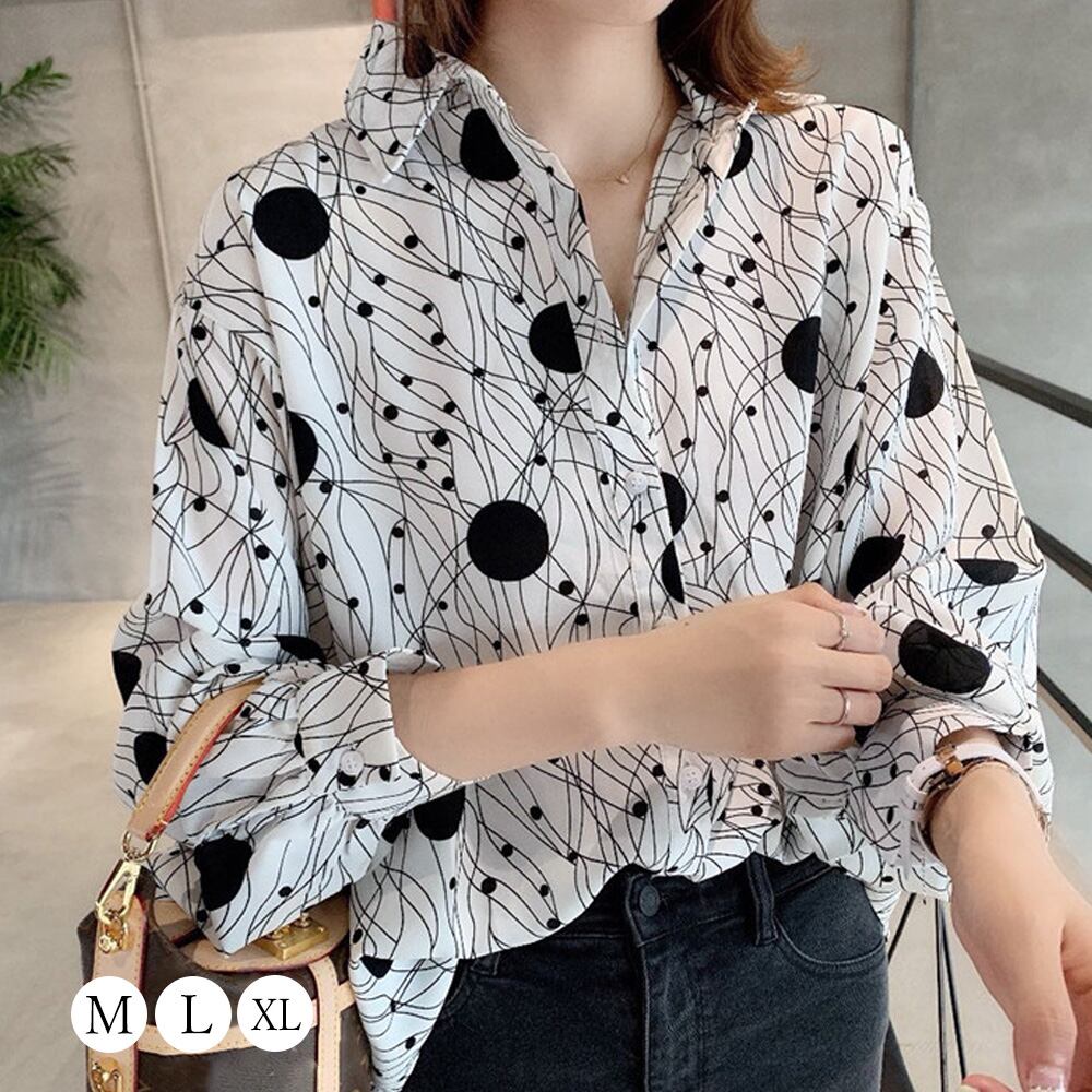 ブラウス 柄シャツ レトロ レディース