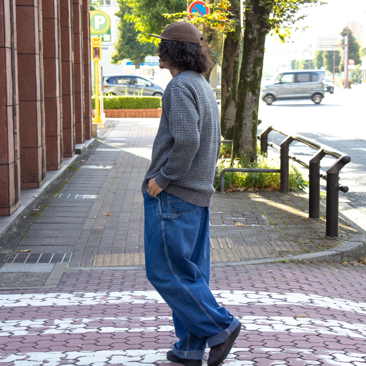 BIRD'S EYE CREW SWEATER / Gray / SUNNY SPORTS | PEPS