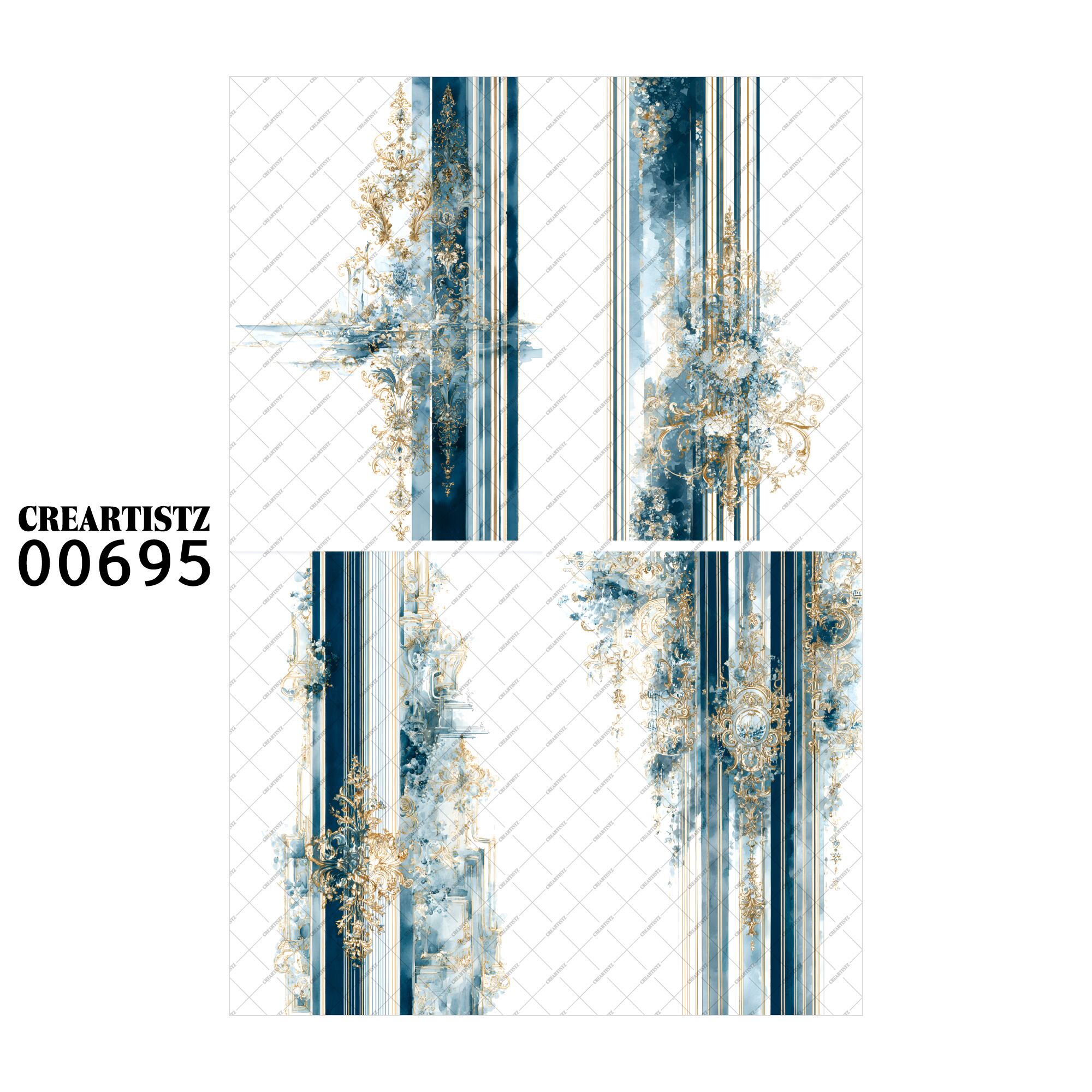 00695 背景 コラージュ素材 オリジナル 12枚セット (4種類×3枚) ペーパー/ステッカー CREARTISTZ