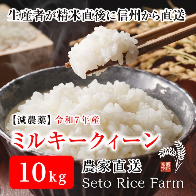 【R7年度 新米】減農薬 ミルキークィーン 10kg モチモチふっくらした食感でおにぎりやお弁当のごはんに最適 「こしひかり」に優ると高い評価です♪