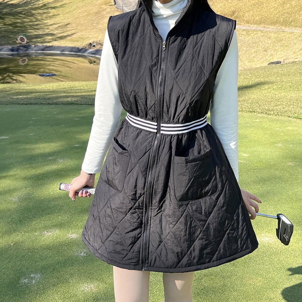 2WAYキルティングロングベストワンピース | Festa Golf