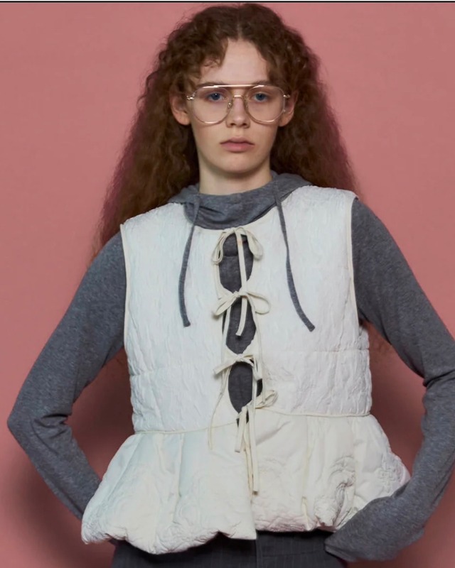 【MAISON SPECIAL】Embroidery Peplum Vest