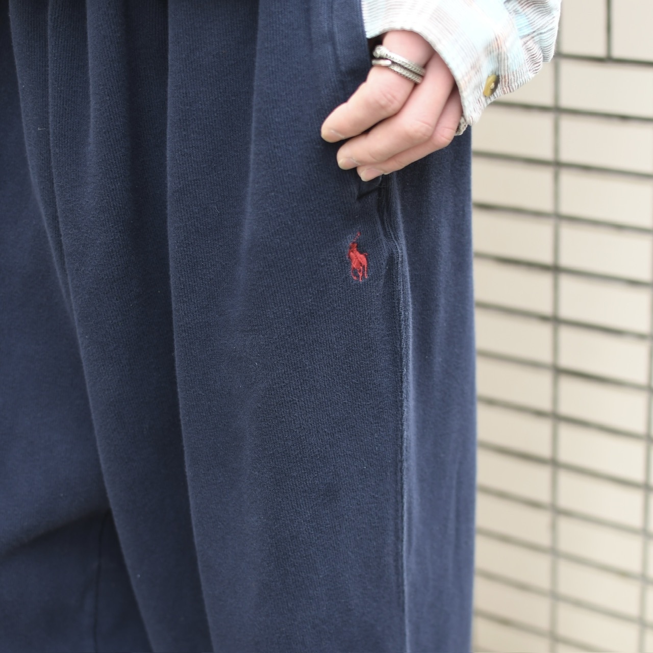 POLO RALPH LAUREN 2XB wide sweat pants navy