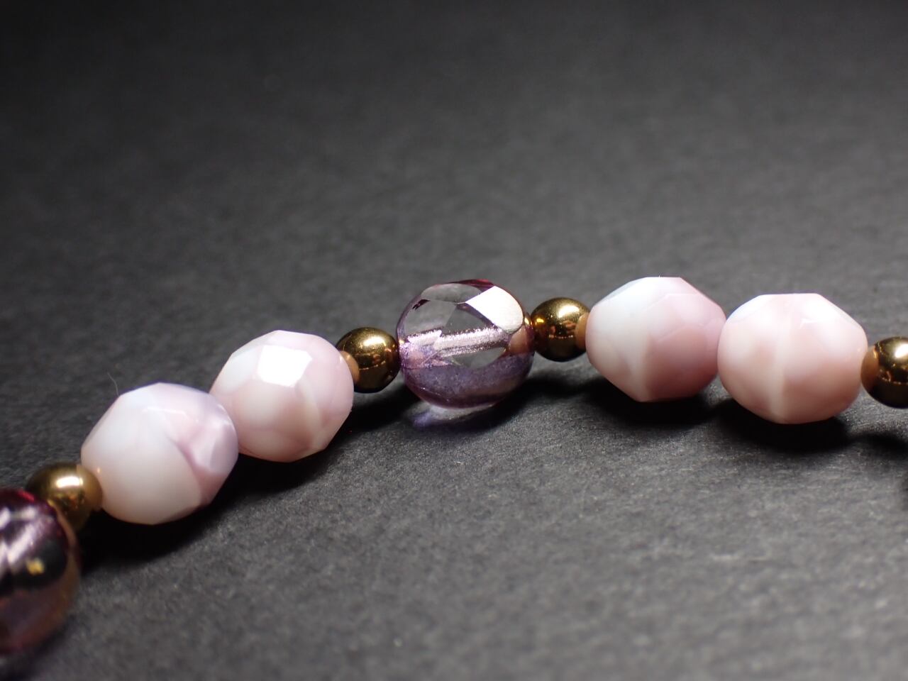 チェコビーズブレスレット《16.5cm》 G-BCL102 ハンドメイド ガラス