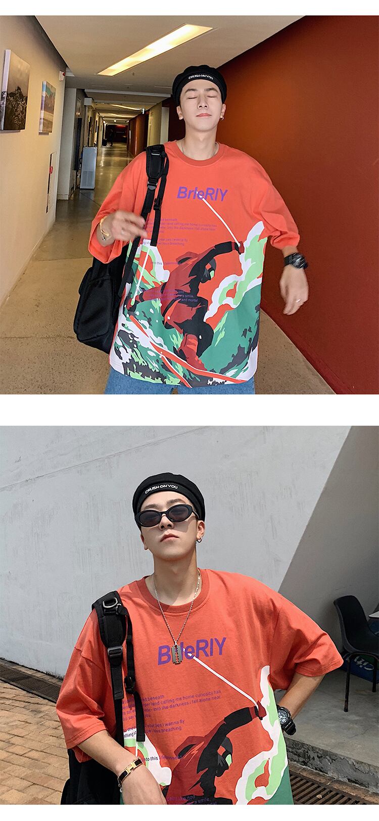 全3色 Tシャツ カットソー プリント カジュアル シンプル