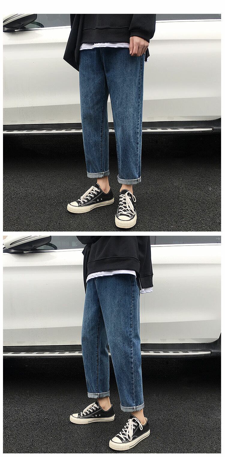 全2色 デニム パンツ ストレート カジュアル ダメージ おしゃれ