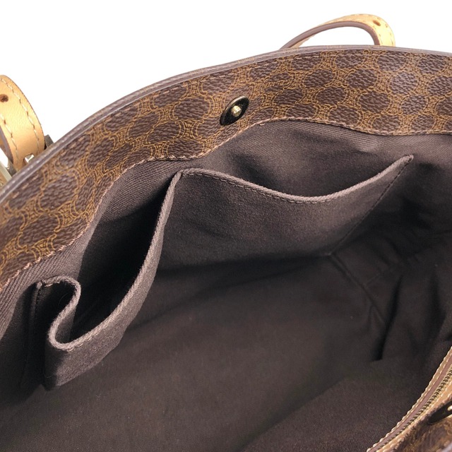 CELINE セリーヌ マカダム ハンドバッグ ブラウン PVC トートバッグ vintage ヴィンテージ オールド 37xgc6