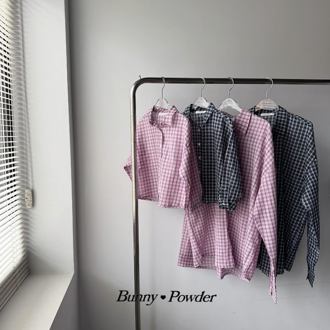 [Bunny Powder] Feature) Milk Check Shirt (adult) / [버니파우더] 기획)밀크체크남방 (adult)