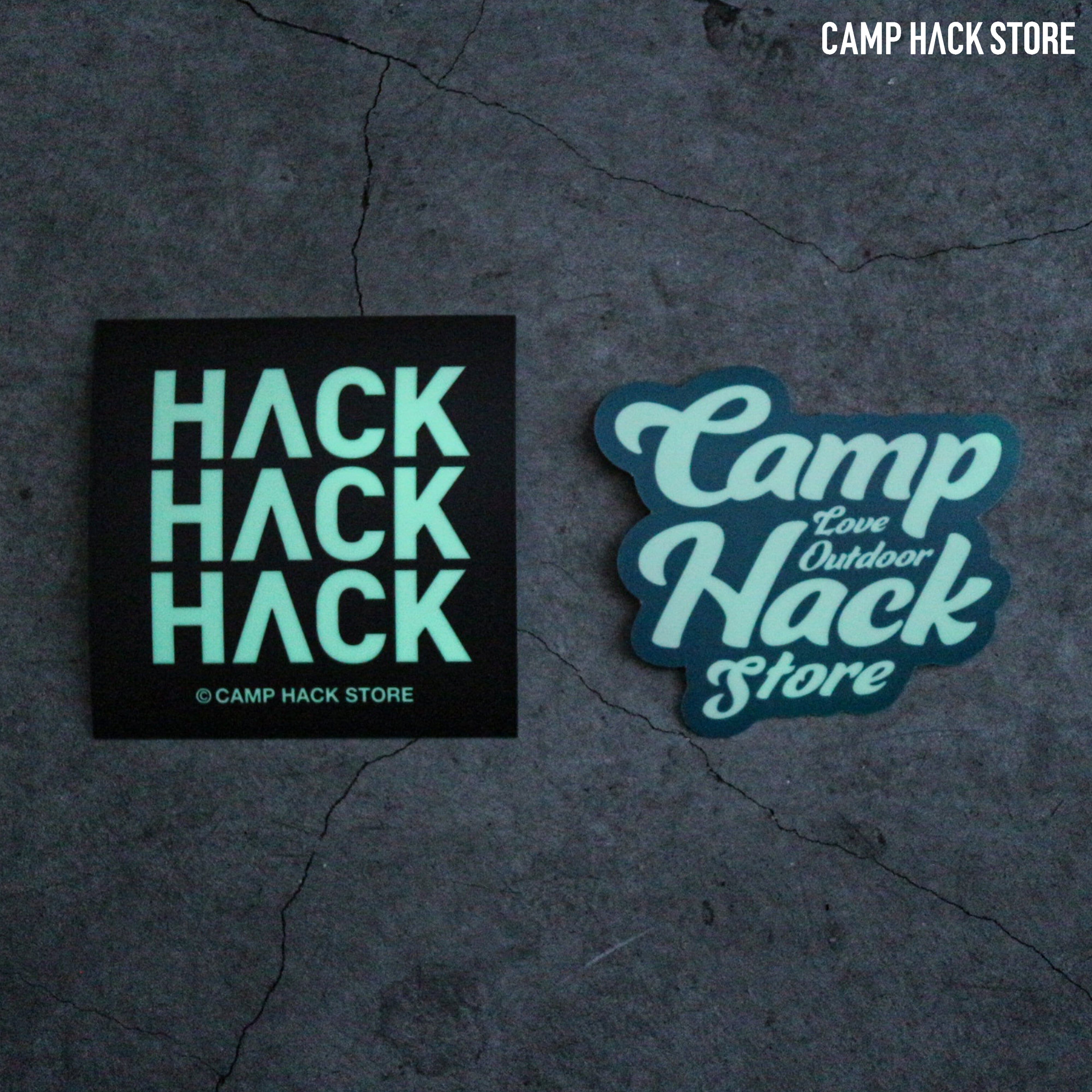 光ります「オリジナル蓄光ステッカー」 | CAMP HACK STORE