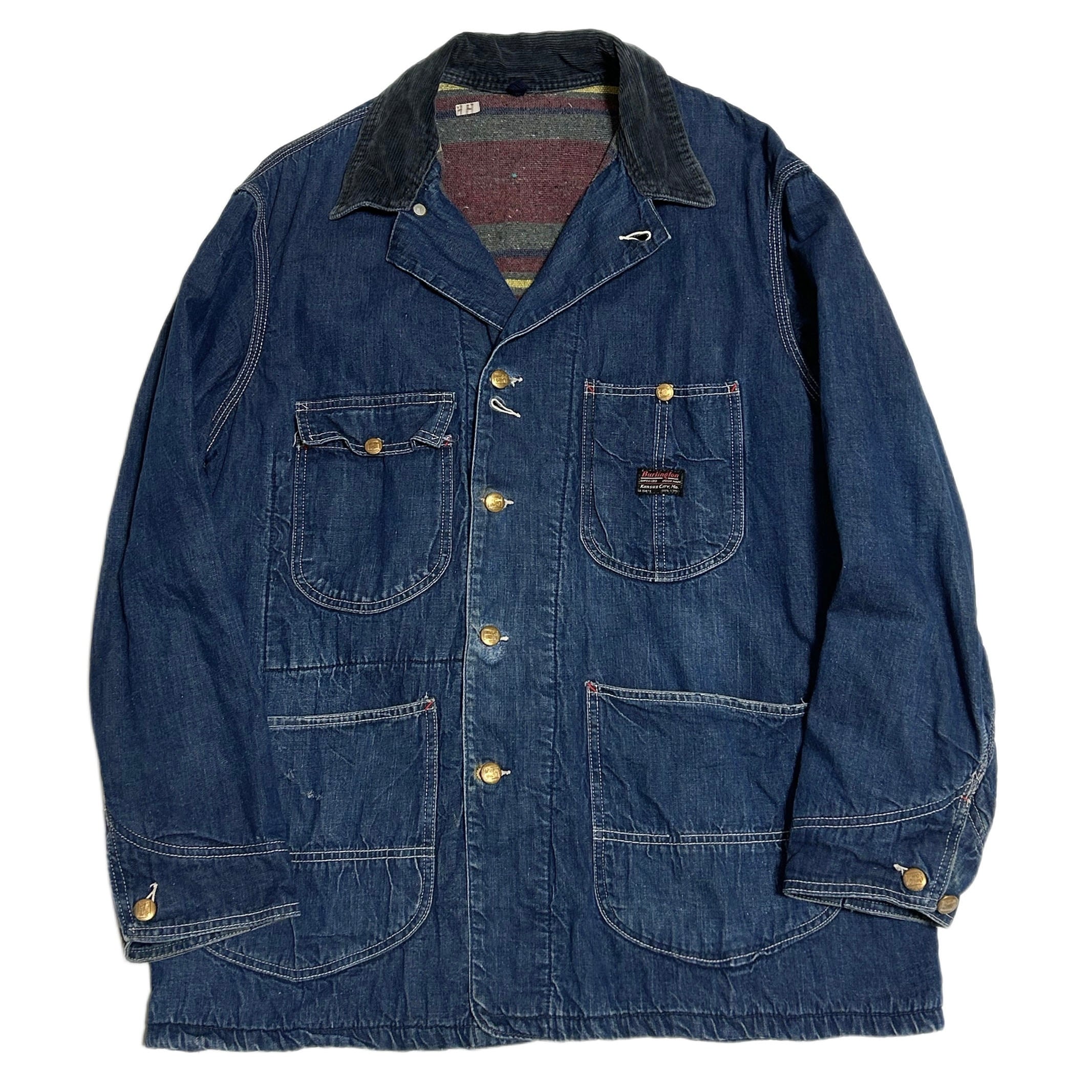 50s 60s ビンテージ Burlington デニム カバーオールジャケット