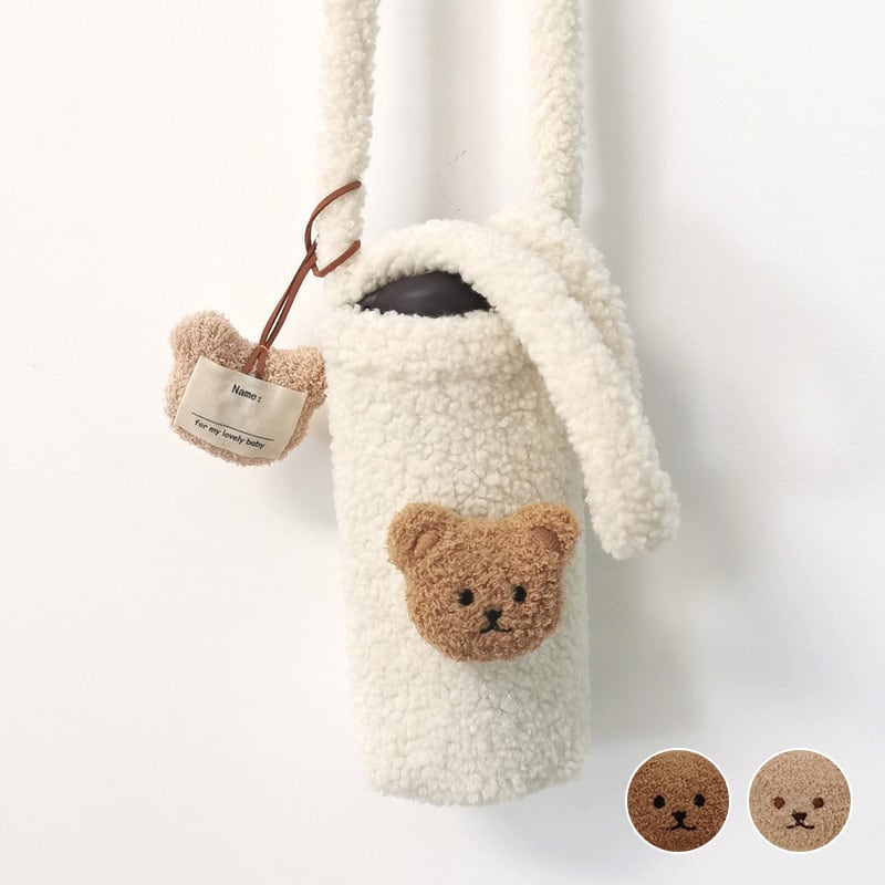 水筒カバー ペットボトルカバー ボトルカバー 動物人形付き 冬の子供