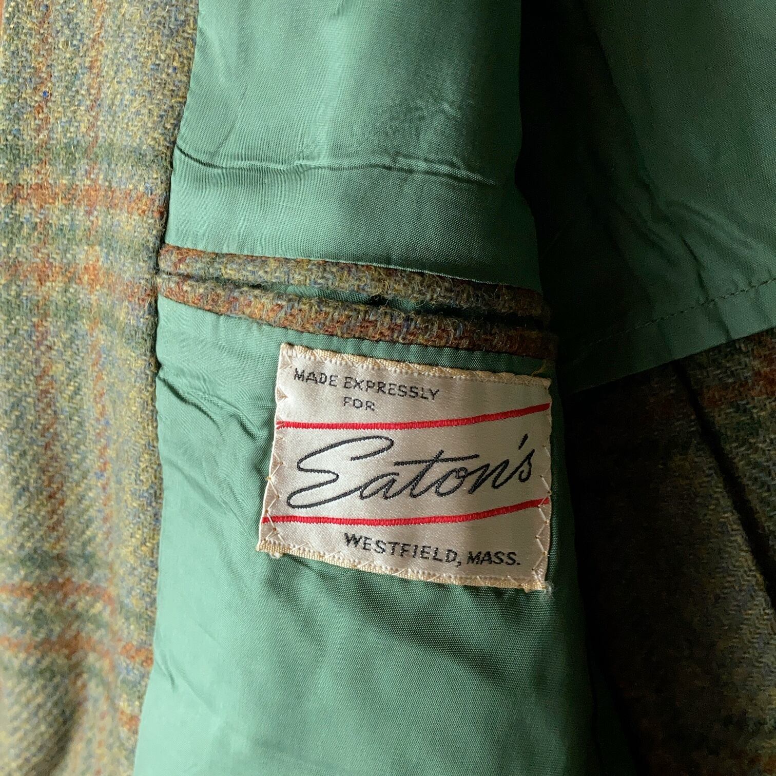 70's Eaton's チェックウールテーラードジャケット グリーン 70's Eaton's チェックウールテーラードジャケット グリーン