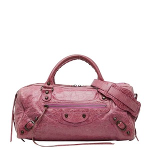 バレンシアガ ザ ツィギー ハンドバッグ ワンショルダーバッグ 128523 ピンク レザー レディース BALENCIAGA 【中古】