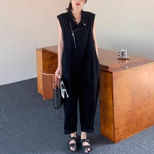 black jumpsuit with zippered front＜tp1877＞