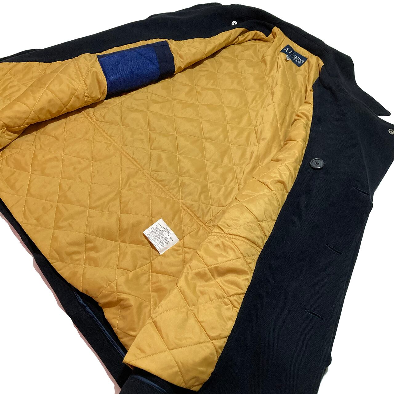 90'S ARMANI JEANS 48 P-Coat made in Italy Vintage ウールカシミヤ