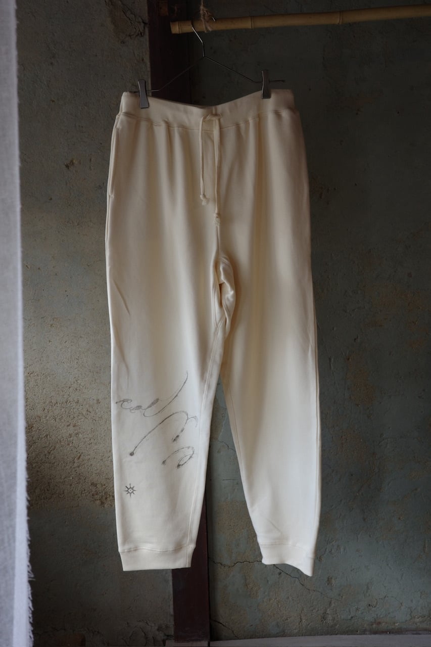 【受注生産】physis block-printed sweat pants / Ivory
