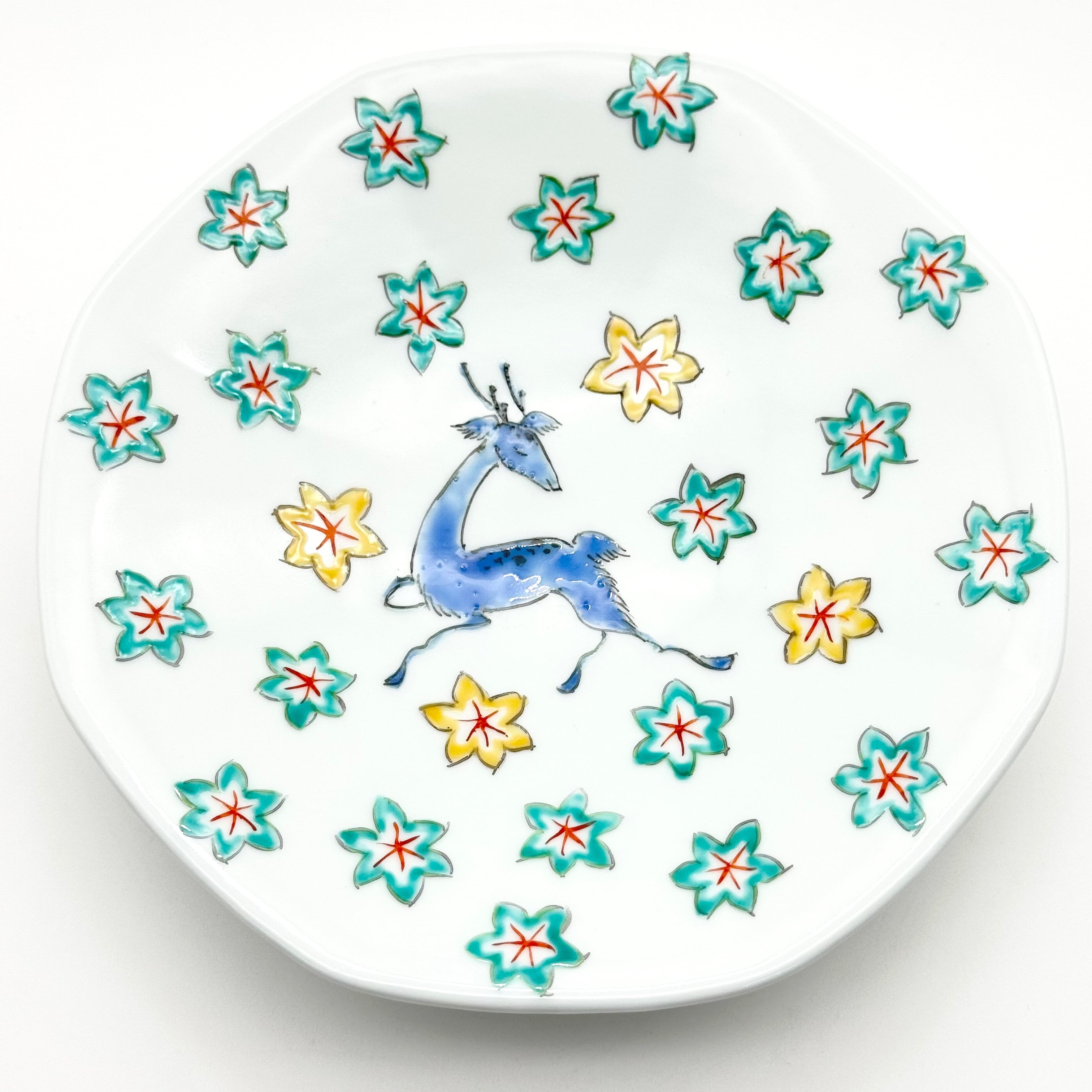 鹿もみじ 八角反銘々皿 | 24to3［西富陶磁器オンラインストア 有田焼