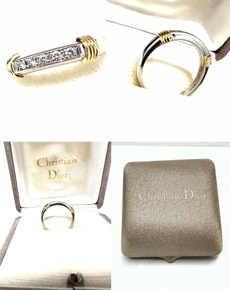 Dior クリスチャンディオール K18 YG プラチナ コンビ ダイヤモンド