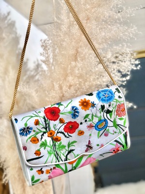 GUCCI グッチ フローラ ファブリック チェーン ポシェット ショルダー  