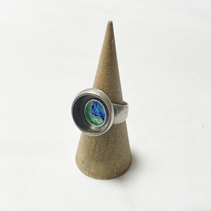 Daedalus 950 Silver Enamel Earth Ring