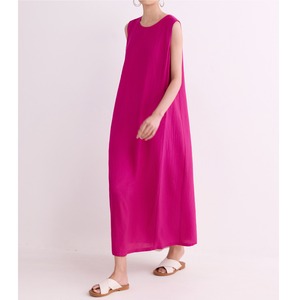 effortless fuchsia pink straight maxi dress  <d3026>