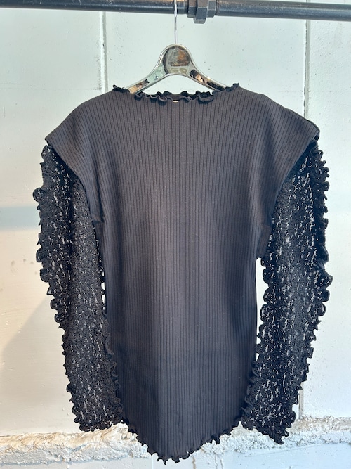 DECOdepuis1985  wide rib lace sleeve tops