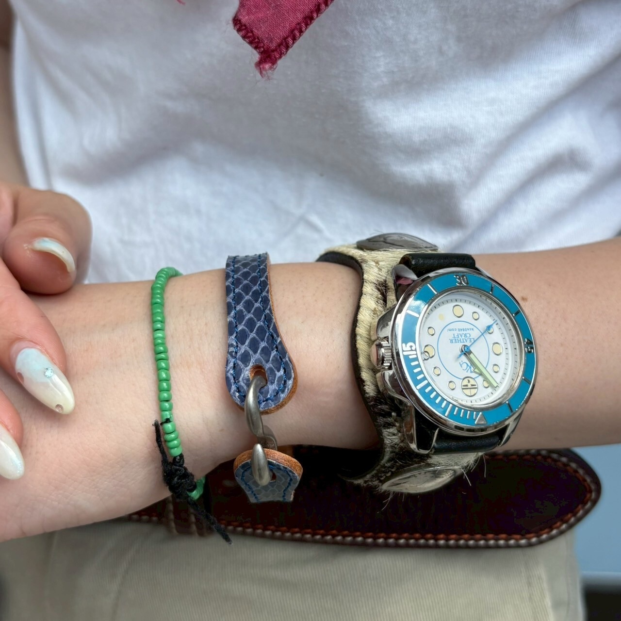 ブレスレット Sフック パイソン