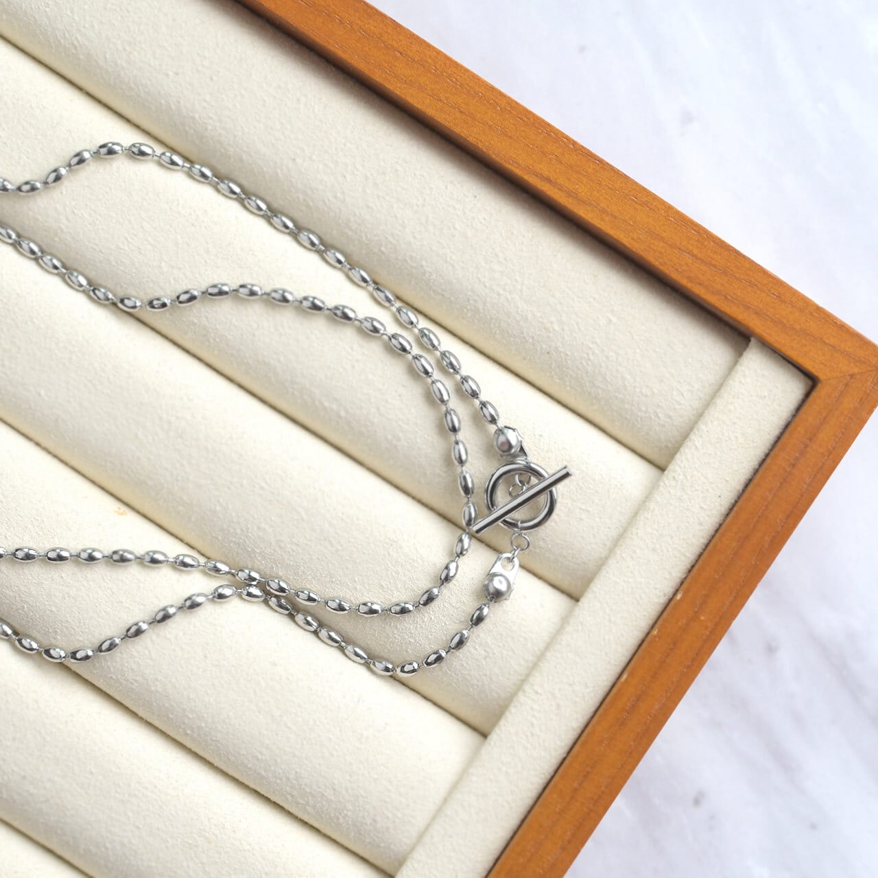 アクセサリー 203izu オーバルチェーン 90cm ロング ネックレス / 楕円形 サージカル