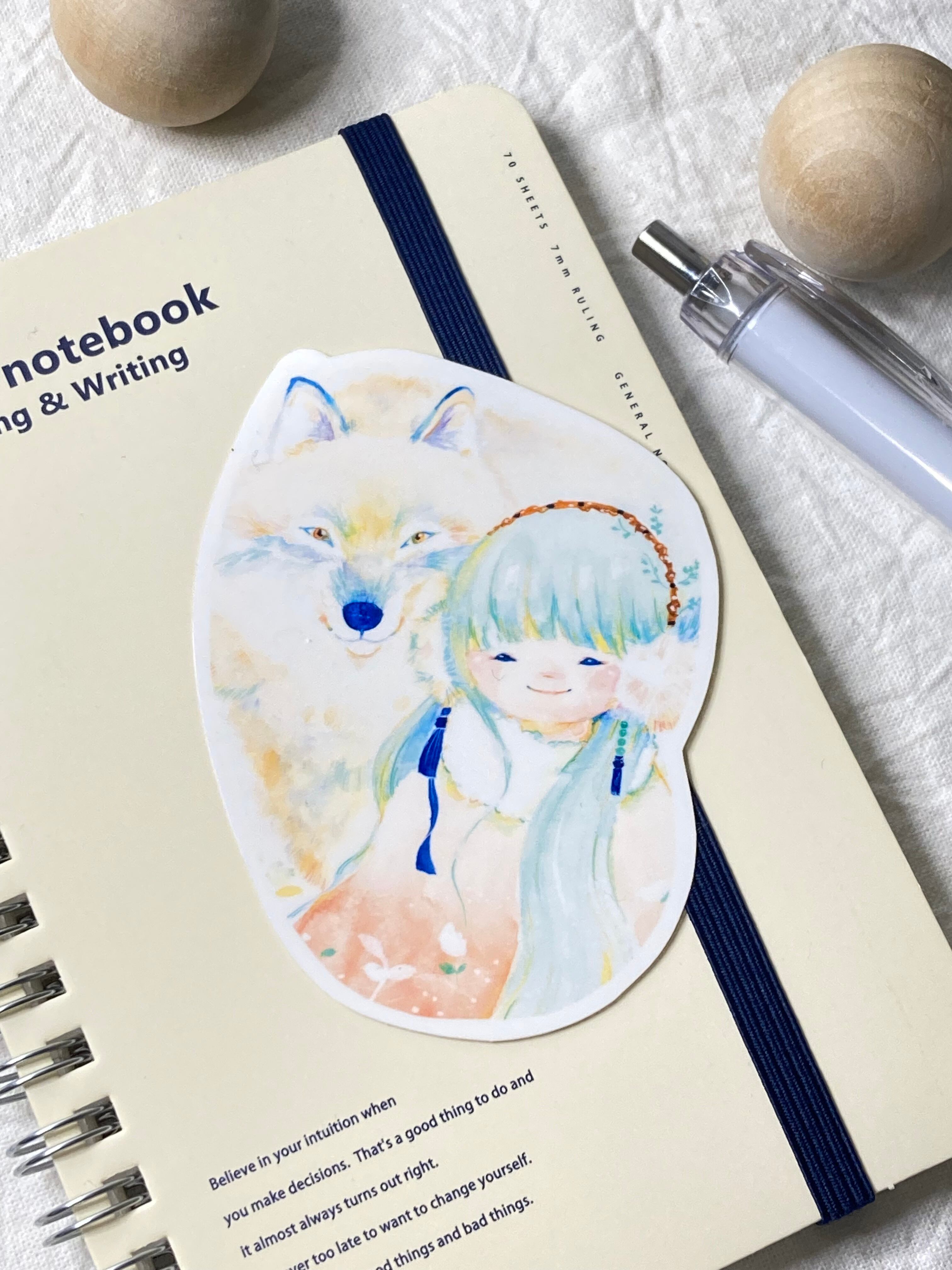 ステッカー◎心の中の強さ、私の内なるオオカミ