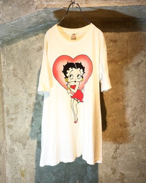 90's old Betty Boop 両面print tee