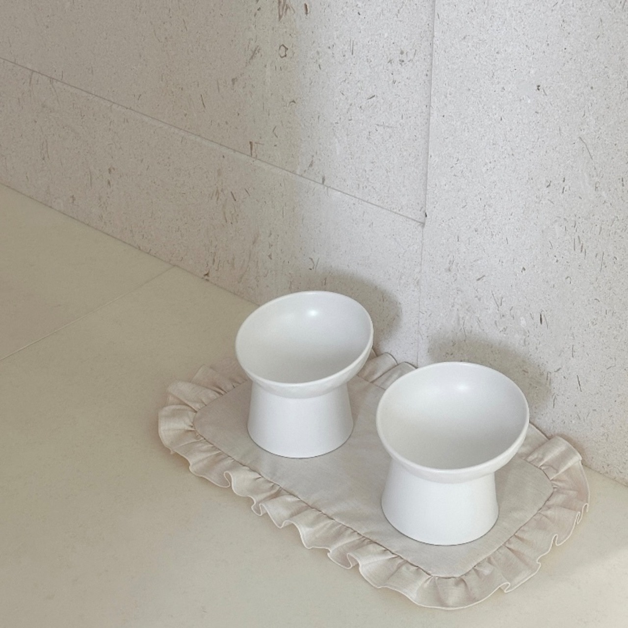 【即納】フリル ミールマット｜ナチュラルリネン - 5