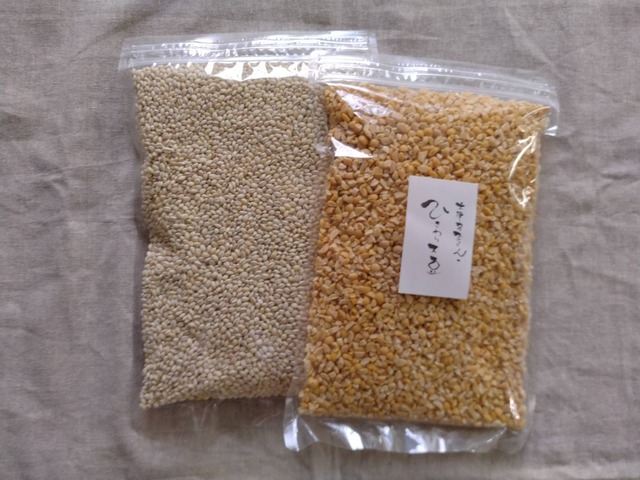 ひきわり大豆500ｇ・石川県産もち麦500ｇ