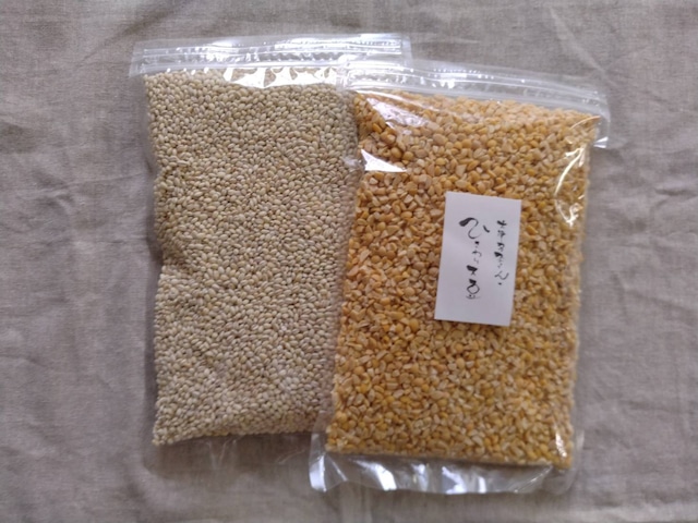 ひきわり大豆500ｇ・石川県産もち麦500ｇ