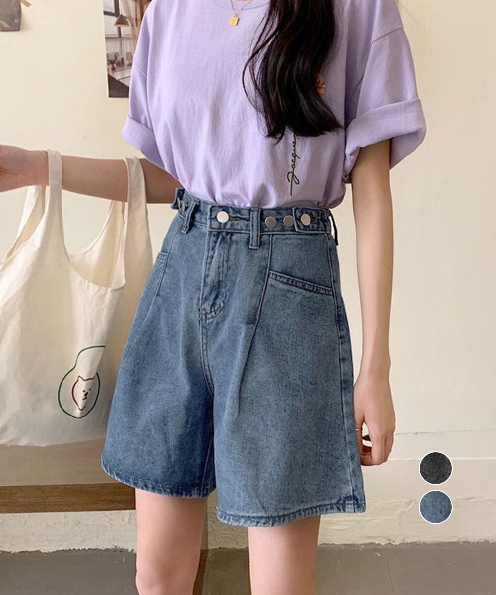 ウエスト調節可能 デニム ショートパンツ 美脚 | miiy