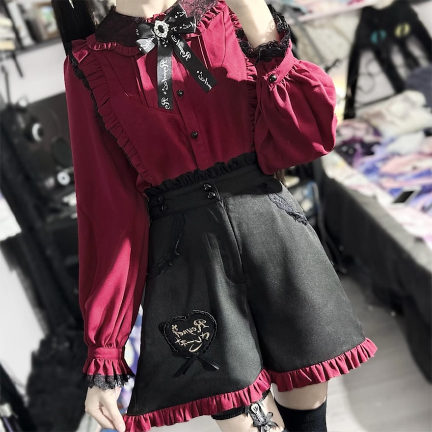レースミニセットアップ❤️地雷系ガーリー可愛いレース袖魅力的 レースミニセットアップ❤️地雷系ガーリー可愛いレース袖魅力的