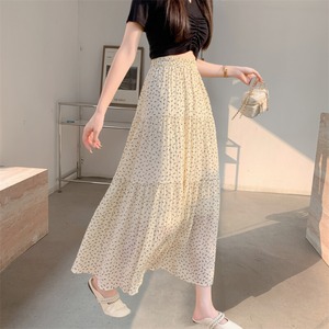 シフォン フラワー ティアード スカート 10212